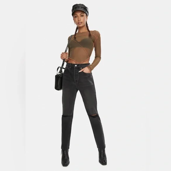 PISTOLA KEATON HIGH RISE STRAIGHT JEANS Size 28 Black color - Picture 2 of 10